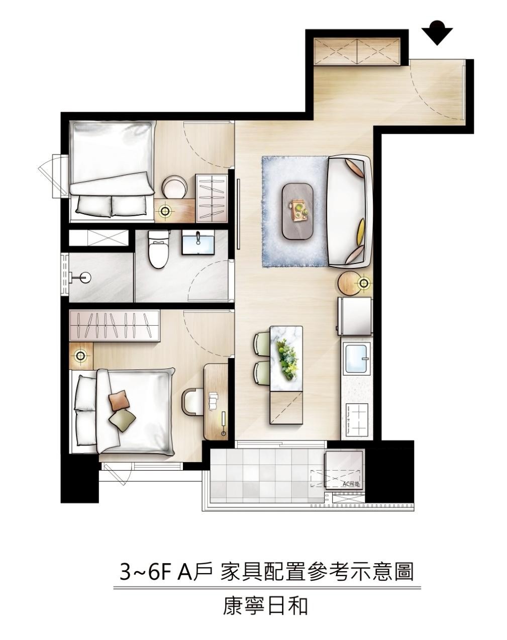 A 戶室內格局示意